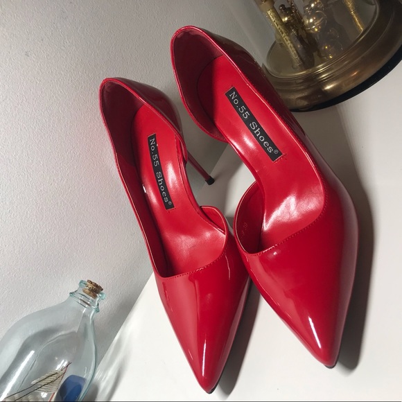 Red Minimalist Stiletto Heels - Picture 2 of 7